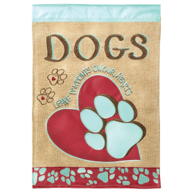 Dogs Leave Pawprints Burlap