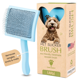 Curved Blue Large Pet Slicker Brush