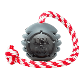 USA-K9 Magnum Black Stars and Stripes Ultra-Durable  Rubber Chew Toy