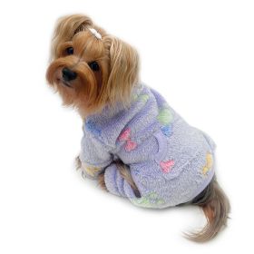 Ultra Plush Colorful Bones/Paws Turtleneck Pajamas - S