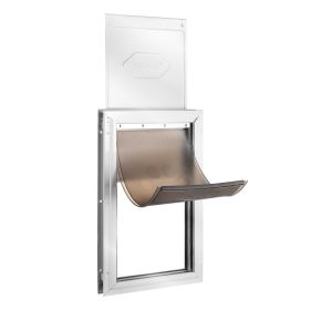 VEVOR Pet Door, 16.65" x 27.44" Aluminum Frame with Lock and Flap System, Weatherproof Doggy Door, Easy to Install in Interior or Exterior Doors