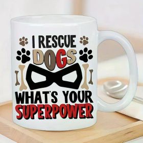 I RESCUE DOGS Insulated Ceramic Mug - Perfect for Hot & Cold Drinks, Reusable, Hand Wash Only - Gift for Her Him,
