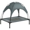 Elevated Dog Bed with Removable Canopy, Outdoor Dog Cot with UV Protection Canopy Shade, 30 inch Pet Bed for Camping, Gray