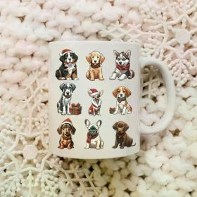 Christmas Dog Lover Coffee Mug - Cute Ceramic Cup for Holiday & Party Decor, Perfect Gift for Pet Enthusiasts