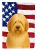 Fawn Bearded Collie American Flag Garden Flag Mailbox Flag Decorative Yard Flag Banner Outside Patio Artwork Yard Flower Beds, Garden Size, Multicolor