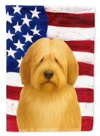Fawn Bearded Collie American Flag Garden Flag Mailbox Flag Decorative Yard Flag Banner Outside Patio Artwork Yard Flower Beds, Garden Size, Multicolor