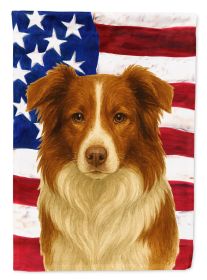 Red and White Border Collie American Flag Garden Flag Mailbox Flag Decorative Yard Flag Banner Outside Patio Artwork Yard Flower Beds, Garden Size