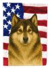 Sable and White Alaskan Malamute American Flag Garden Flag Mailbox Flag Decorative Yard Flag Banner Outside Patio Artwork Yard Flower Beds
