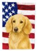 Longhaired Cream Dachshund American Flag Garden Flag Mailbox Flag Decorative Yard Flag Banner Outside Patio Artwork Yard Flower Beds, Garden Size
