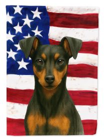 Black and Rust Miniature Pinscher American Flag Garden Flag Mailbox Flag Decorative Yard Flag Banner Outside Patio Artwork Yard Flower Beds