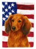 Longhaired Red Dachshund American Flag Garden Flag Mailbox Flag Decorative Yard Flag Banner Outside Patio Artwork Yard Flower Beds, Garden Size