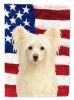 White Powderpuff Chinese Crested American Flag Garden Flag Mailbox Flag Decorative Yard Flag Banner Outside Patio Artwork Yard Flower Beds