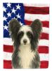 Black and White Powderpuff Chinese Crested American Flag Garden Flag Mailbox Flag Decorative Yard Flag Banner Outside Patio Artwork Yard Flower Beds
