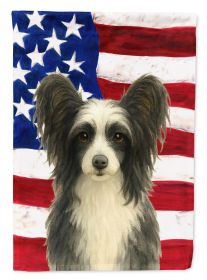 Black and White Powderpuff Chinese Crested American Flag Garden Flag Mailbox Flag Decorative Yard Flag Banner Outside Patio Artwork Yard Flower Beds