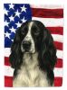 Black and White English Springer Spaniel American Flag Garden Flag Mailbox Flag Decorative Yard Flag Banner Outside Patio Artwork Yard Flower Beds