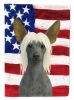 Hairless Slate Gray Chinese Crested American Flag Garden Flag Mailbox Flag Decorative Yard Flag Banner Outside Patio Artwork Yard Flower Beds