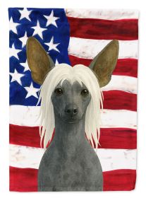Hairless Slate Gray Chinese Crested American Flag Garden Flag Mailbox Flag Decorative Yard Flag Banner Outside Patio Artwork Yard Flower Beds