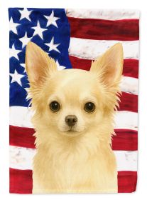 Cream Chihuahua American Flag Garden Flag Mailbox Flag Decorative Yard Flag Banner Outside Patio Artwork Yard Flower Beds, Garden Size, Multicolor
