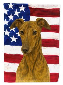Brindle Greyhound American Flag Garden Flag Mailbox Flag Decorative Yard Flag Banner Outside Patio Artwork Yard Flower Beds, Garden Size, Multicolor