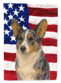 Blue Merle Cardigan Welsh Corgi American Flag Garden Flag Mailbox Flag Decorative Yard Flag Banner Outside Patio Artwork Yard Flower Beds, Garden Size