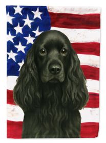 Black Cocker Spaniel American Flag Garden Flag Mailbox Flag Decorative Yard Flag Banner Outside Patio Artwork Yard Flower Beds, Garden Size
