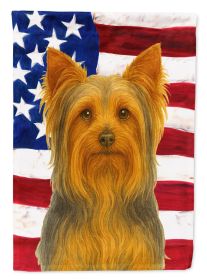 Blue and Tan Longhaired Yorkshire Terrier American Flag Garden Flag Mailbox Flag Decorative Yard Flag Banner Outside Patio Artwork Yard Flower Beds