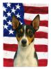 Tri-color Rat Terrier American Flag Garden Flag Mailbox Flag Decorative Yard Flag Banner Outside Patio Artwork Yard Flower Beds, Garden Size
