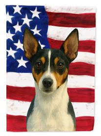 Tri-color Rat Terrier American Flag Garden Flag Mailbox Flag Decorative Yard Flag Banner Outside Patio Artwork Yard Flower Beds, Garden Size