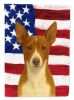 Chocolate and White Rat Terrier American Flag Garden Flag Mailbox Flag Decorative Yard Flag Banner Outside Patio Artwork Yard Flower Beds, Garden Size