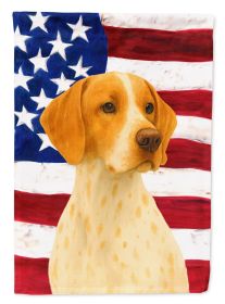 Orange and White Pointer American Flag Garden Flag Mailbox Flag Decorative Yard Flag Banner Outside Patio Artwork Yard Flower Beds, Garden Size