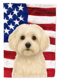 White Havanese American Flag Garden Flag Mailbox Flag Decorative Yard Flag Banner Outside Patio Artwork Yard Flower Beds, Garden Size, Multicolor