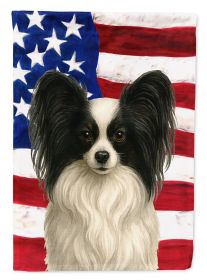 White with Black Papillon American Flag Garden Flag Mailbox Flag Decorative Yard Flag Banner Outside Patio Artwork Yard Flower Beds, Garden Size