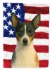 Black and White Rat Terrier American Flag Garden Flag Mailbox Flag Decorative Yard Flag Banner Outside Patio Artwork Yard Flower Beds, Garden Size