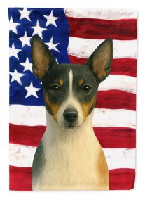 Black and White Rat Terrier American Flag Garden Flag Mailbox Flag Decorative Yard Flag Banner Outside Patio Artwork Yard Flower Beds, Garden Size
