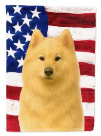 Cream Samoyed American Flag Garden Flag Mailbox Flag Decorative Yard Flag Banner Outside Patio Artwork Yard Flower Beds, Garden Size, Multicolor