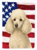 White Miniature Poodle American Flag Garden Flag Mailbox Flag Decorative Yard Flag Banner Outside Patio Artwork Yard Flower Beds, Garden Size