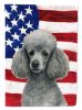 Silver Toy Poodle American Flag Garden Flag Mailbox Flag Decorative Yard Flag Banner Outside Patio Artwork Yard Flower Beds, Garden Size, Multicolor
