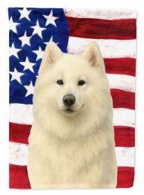White Samoyed American Flag Garden Flag Mailbox Flag Decorative Yard Flag Banner Outside Patio Artwork Yard Flower Beds, Garden Size, Multicolor