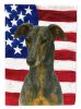 Blue Brindle Greyhound American Flag Garden Flag Mailbox Flag Decorative Yard Flag Banner Outside Patio Artwork Yard Flower Beds, Garden Size