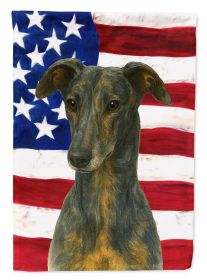 Blue Brindle Greyhound American Flag Garden Flag Mailbox Flag Decorative Yard Flag Banner Outside Patio Artwork Yard Flower Beds, Garden Size