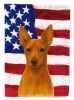 Red Miniature Pinscher American Flag Garden Flag Mailbox Flag Decorative Yard Flag Banner Outside Patio Artwork Yard Flower Beds, Garden Size