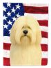 Cream Lhasa Apso American Flag Garden Flag Mailbox Flag Decorative Yard Flag Banner Outside Patio Artwork Yard Flower Beds, Garden Size, Multicolor