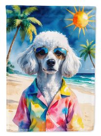 White Poodle Summer Beach Time Garden Flag Mailbox Flag Decorative Yard Flag Banner Outside Patio Artwork Yard Flower Beds, Garden Size, Multicolor