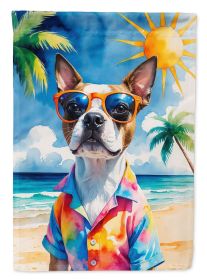 Red Boston Terrier Summer Beach Time Garden Flag Mailbox Flag Decorative Yard Flag Banner Outside Patio Artwork Yard Flower Beds, Garden Size