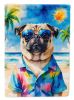 Pug Summer Beach Time Garden Flag Mailbox Flag Decorative Yard Flag Banner Outside Patio Artwork Yard Flower Beds, Garden Size, Multicolor