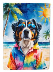 Bernese Mountain Dog Summer Beach Time Garden Flag Mailbox Flag Decorative Yard Flag Banner Outside Patio Artwork Yard Flower Beds, Garden Size