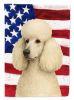 White Standard Poodle American Flag Garden Flag Mailbox Flag Decorative Yard Flag Banner Outside Patio Artwork Yard Flower Beds, Garden Size