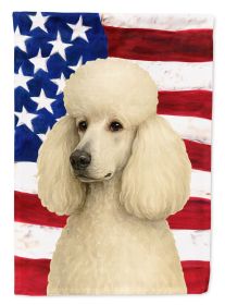 White Standard Poodle American Flag Garden Flag Mailbox Flag Decorative Yard Flag Banner Outside Patio Artwork Yard Flower Beds, Garden Size