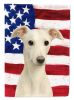 White Whippet American Flag Garden Flag Mailbox Flag Decorative Yard Flag Banner Outside Patio Artwork Yard Flower Beds, Garden Size, Multicolor