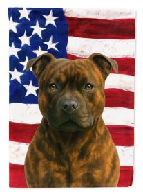 Brindle Staffordshire Bull Terrier American Flag Garden Flag Mailbox Flag Decorative Yard Flag Banner Outside Patio Artwork Yard Flower Beds
